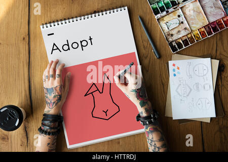 Adopt Animals Best Friends Rabbit Icon Stock Photo