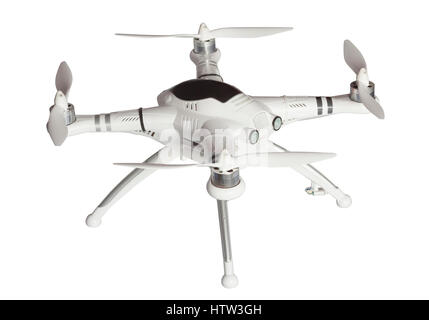 radio controlled quadcopter drone isolated on white background Stock Photo