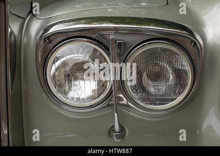 Close up of headlights and wipers of a vintage Rolls Royce Stock Photo