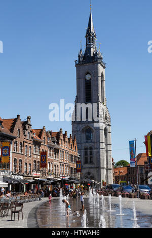 Grand Place and  the Belfry, Tournai, Belgium Stock Photo