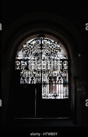 Antique cast-iron fence in St. Petersburg Stock Photo
