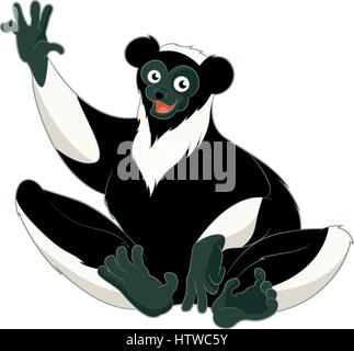Cartoon smiling Indri Stock Vector