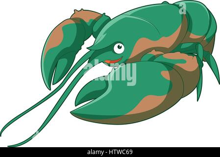 Cartoon smiling Lobster Stock Vector