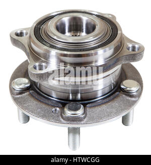 New axle hub unit for front or rear wheel of car, isolated on white background Stock Photo