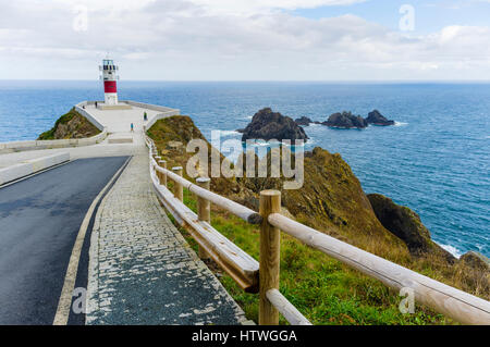 Lighthouse at Cabo Ortegal cape. Coruña province, Galicia, Spain, Europe Stock Photo