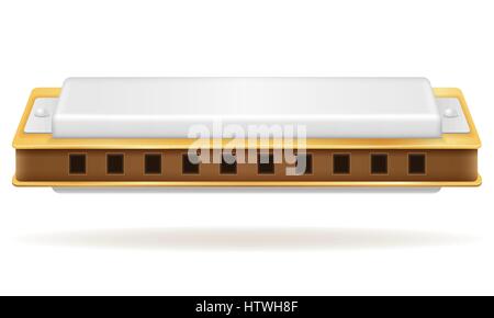 harmonica wind musical instruments stock vector illustration isolated on white background Stock Vector