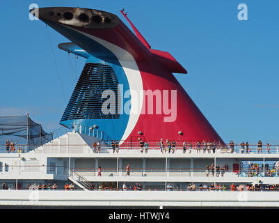 Carnival Splendor cruise ship passengers leaving Port of Miami . Stock Photo