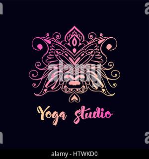 Logo template with lotus flower. Stock Vector