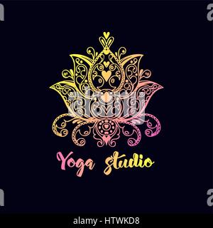 Logo template with lotus flower. Stock Vector