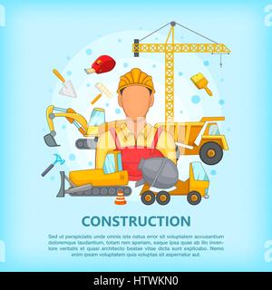 Building process concept erector, cartoon style Stock Vector Image ...