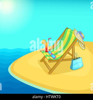 Sea rest concept lounge cartoon style Stock Vector