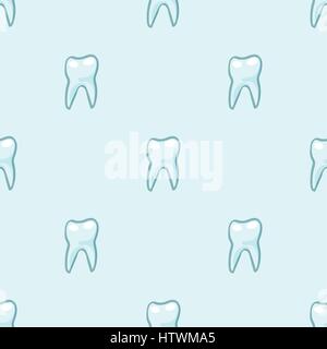 White teeth on blue background. Vector Stock Vector