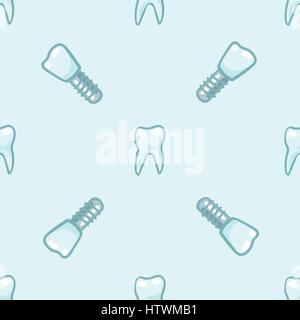 White teeth on blue background. Vector Stock Vector