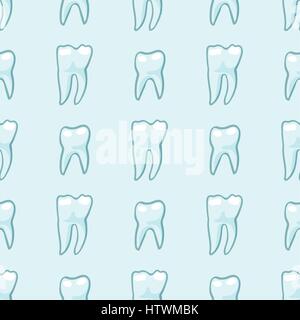 White teeth on blue background. Vector Stock Vector