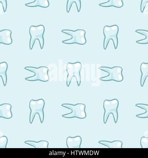 White teeth on blue background. Vector Stock Vector