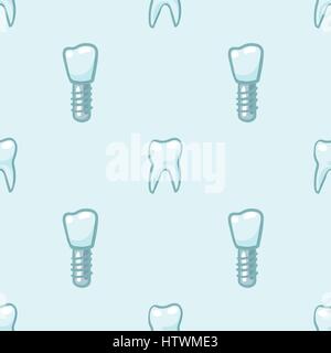 White teeth on blue background. Vector Stock Vector