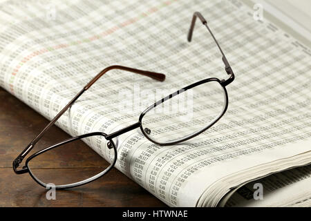 newspaper with stock quotations Stock Photo