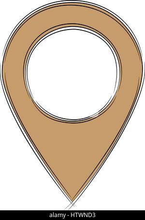 Vector cartoon map pointer icon in comic style. Gps navigation mark ...