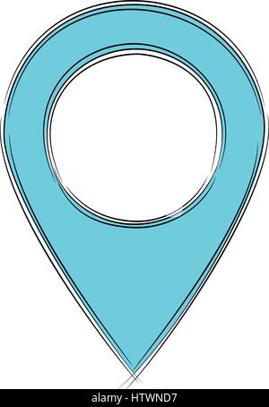 Illustration of Cute Cartoon Doodle of Map Pointer Icon. EPS8 Stock ...