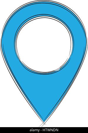 Illustration of Cute Cartoon Doodle of Map Pointer Icon. EPS8 Stock ...