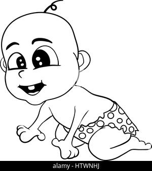 Hand Drawn Cartoon Stone age baby. Vector Stock Vector Image & Art - Alamy