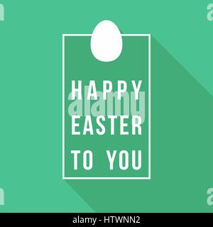 Happy Easter to you, greeting card design for spring holiday with quote and festive egg. EPS10 vector. Stock Vector