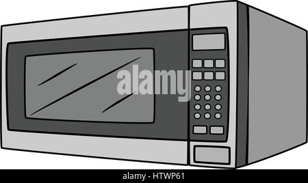 Illustration of Isolated Microwave Oven Cartoon Drawing. Vector EPS 8. Stock Vector