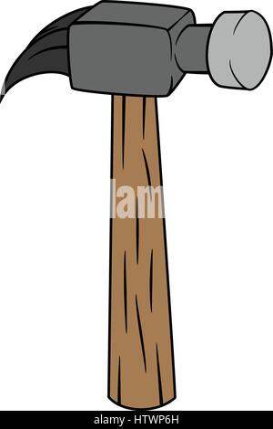 Illustration of Isolated Hammer Cartoon Drawing. Vector EPS 8. Stock Vector