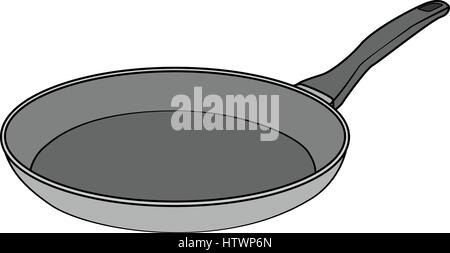 Illustration of Isolated Frying Pan Cartoon Drawing. Vector EPS 8. Stock Vector