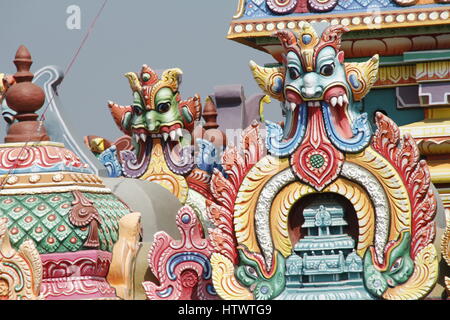 Intricate sculptures at the Sri Ranganathaswamy temple, Srirangam. Stock Photo