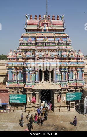 Intricate sculptures at the Sri Ranganathaswamy temple, Srirangam. Stock Photo