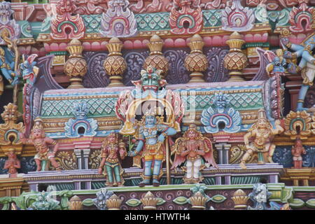 Intricate sculptures at the Sri Ranganathaswamy temple, Srirangam. Stock Photo