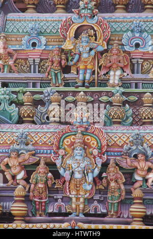 Intricate sculptures at the Sri Ranganathaswamy temple, Srirangam. Stock Photo