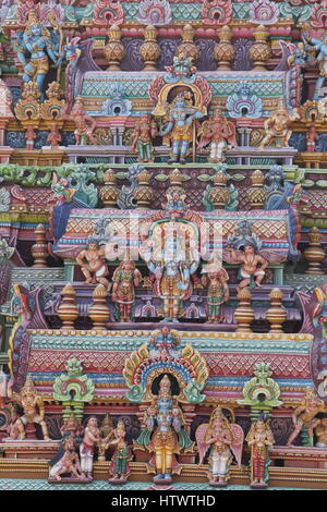 Intricate sculptures at the Sri Ranganathaswamy temple, Srirangam. Stock Photo