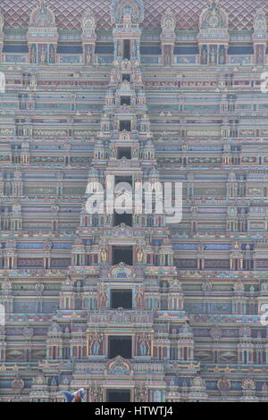 Intricate sculptures at the Sri Ranganathaswamy temple, Srirangam. Stock Photo