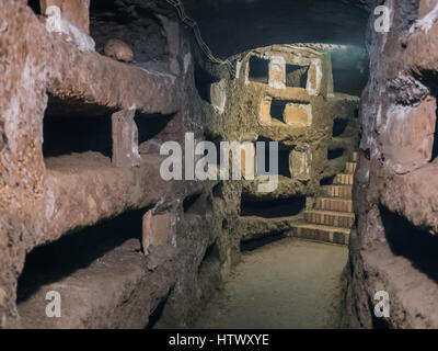 Catacombe di San Pancrazio under the basilica in Trastevere, Rome Italy Stock Photo