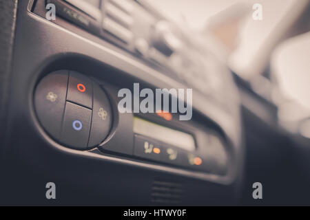 Close up image of a car's air conditioning panel. Stock Photo