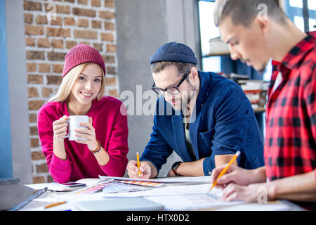 Designers working at project Stock Photo