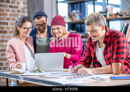 Man making notes Stock Photo