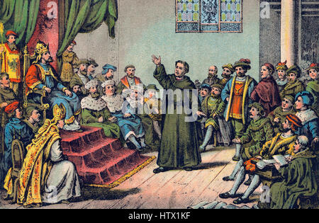 Martin Luther at the imperial Diet or Reichstag of Worms, Edict of Worms, 1521 Stock Photo