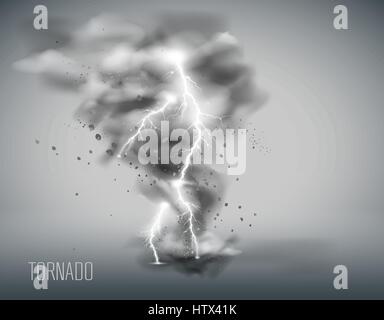 tornado on a simple background. Vector illustration. Stock Vector