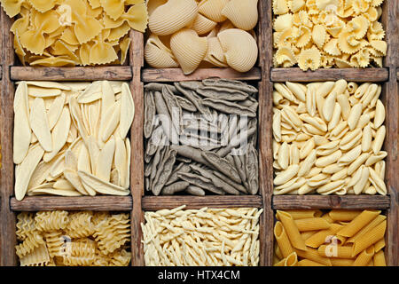 Traditional Italian pasta background. Stock Photo