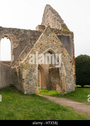 A burnt down and abandoned church in the lovely Essex village of Alresford Stock Photo