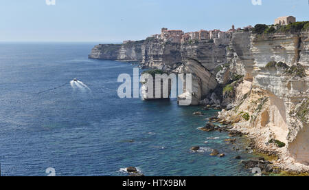 Seacoast near the ancient town Bonifacio Stock Photo