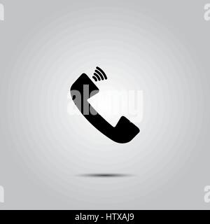 Phone icon in trendy flat style isolated on grey background. Handset icon with waves. Vector illustration, EPS10. Stock Vector