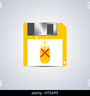 Icon write error on a flash drive isolated on a white background, vector illustration. Stock Vector