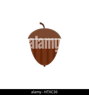 Flat acorn icon isolated on white background. Vector. Stock Vector