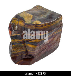 Tiger Iron gemstone isolated on white background Stock Photo