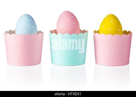 Easter eggs isolated on white background. Easter concept Stock Photo