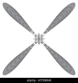 Radial geometric element. Radiating lines geometric art Stock Vector